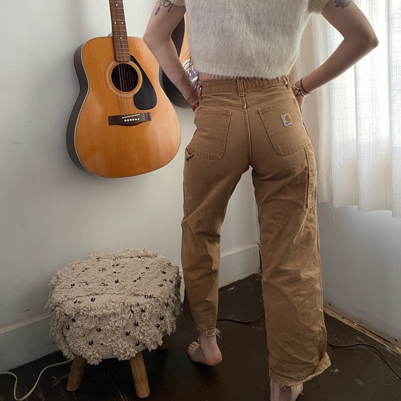 *SOLD* Carhartt cropped wide leg canvas carpenter pants - Picture 4 of 5